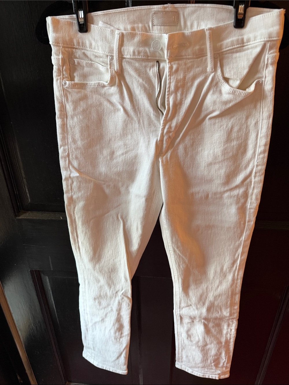 MOTHER White Ankle Crop Jeans
